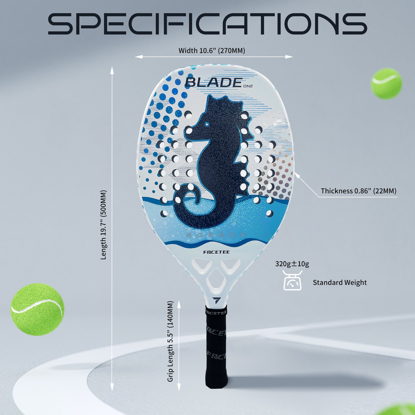 FCT BLADE OEN 12K Carbon Fiber Beach Tennis Racket